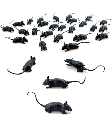 Amazon.com: 2 Black Plastic Squeezable Squeaking Rats Spooky Scary